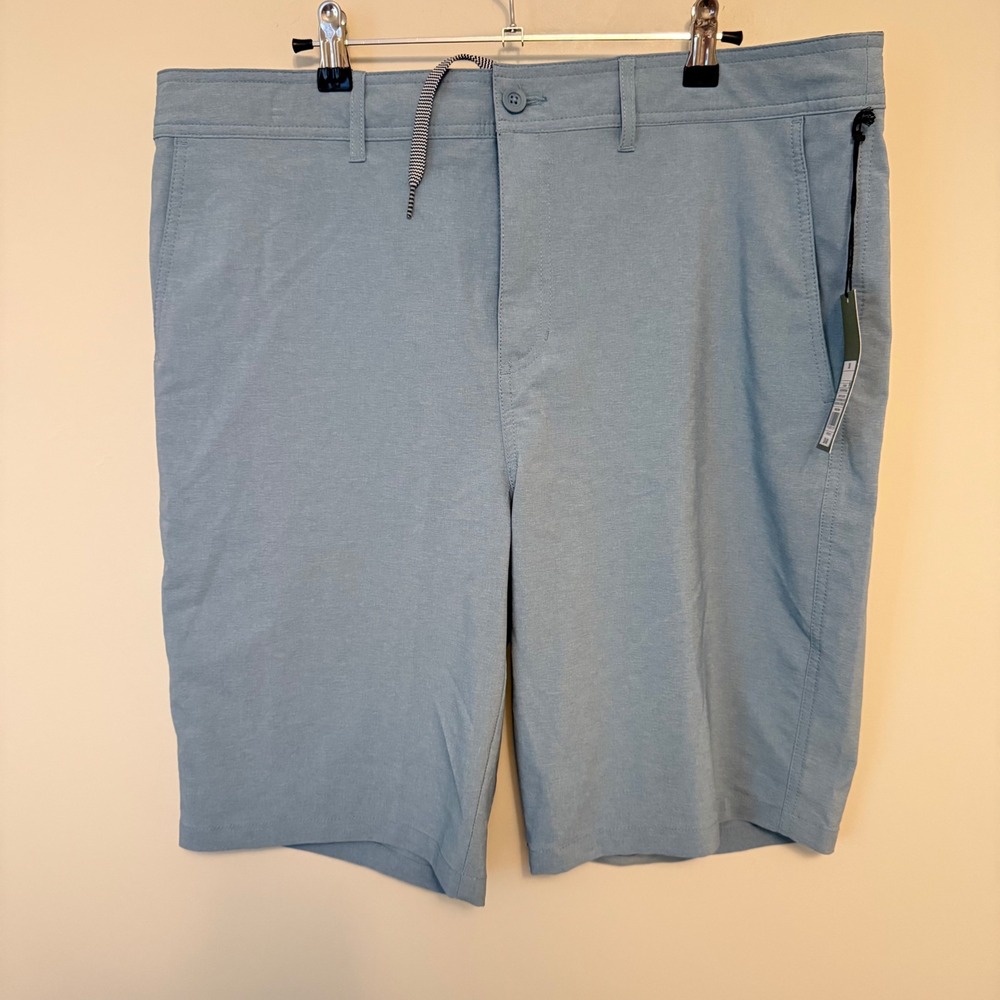 Goodfellow & Co Mens 36 Hybrid Swim Shorts Blue Dusk Rotary 10.5 Inseam NWT